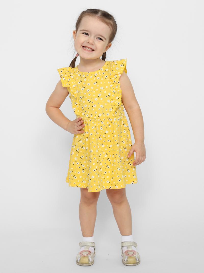 картинка Платье для девочки Cherubino CSBG 63575-30-376 Желтый от магазина детских товаров ALiSa
