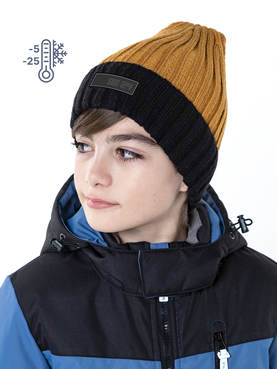 картинка Шапка утепленная для мальчика NIKASTYLE 11з11923 горчичный от магазина детских товаров ALiSa