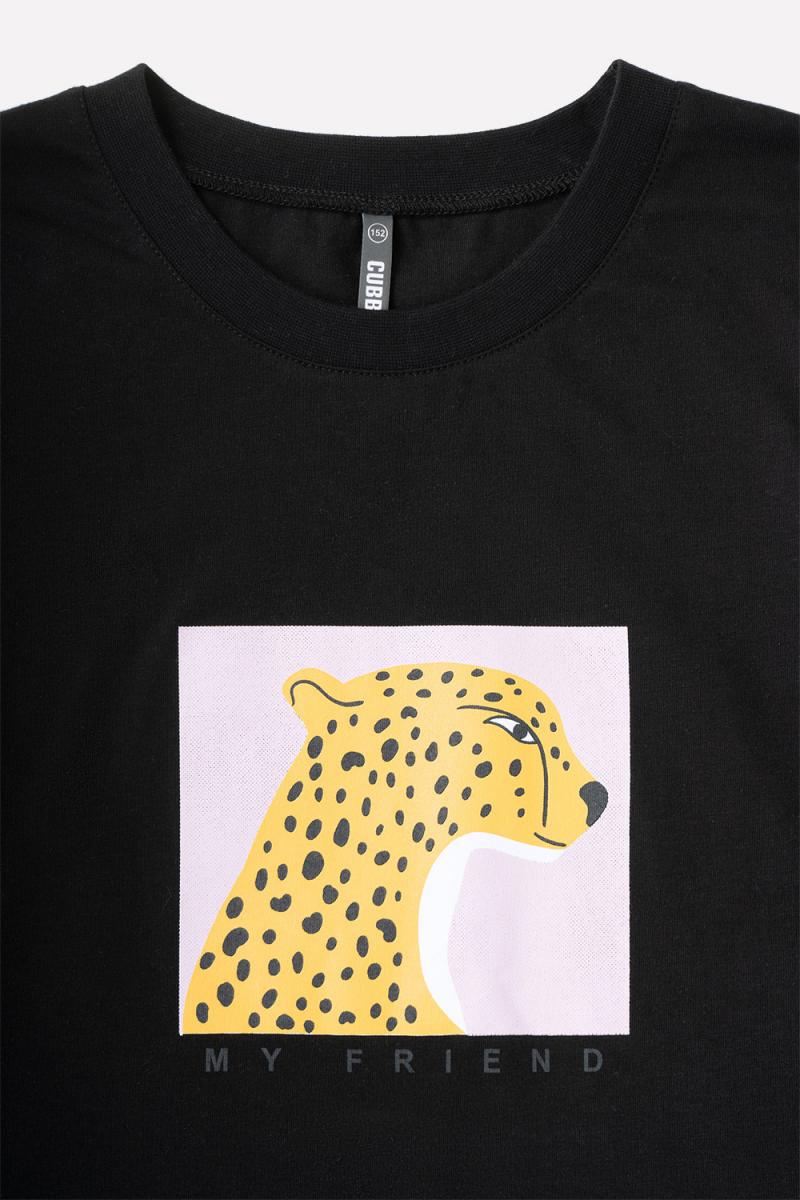 картинка Футболка для девочки КБ 301828 черный к74 от магазина детских товаров ALiSa