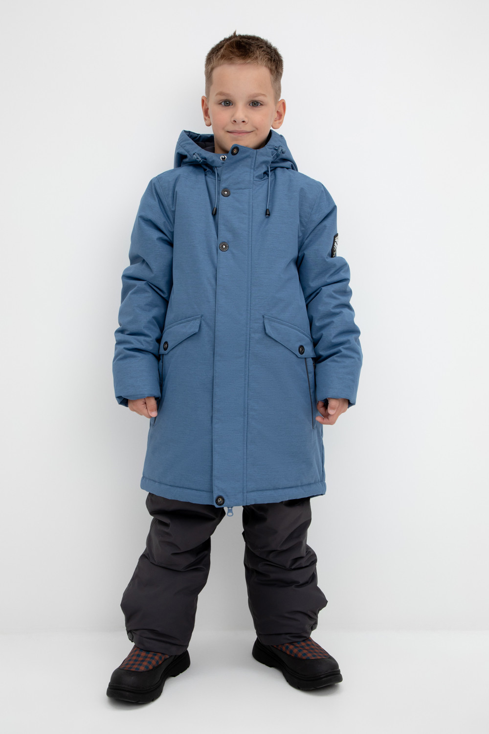 картинка Пальто зимнее для мальчика Crockid ВК 36097/3 ГР от магазина детских товаров ALiSa