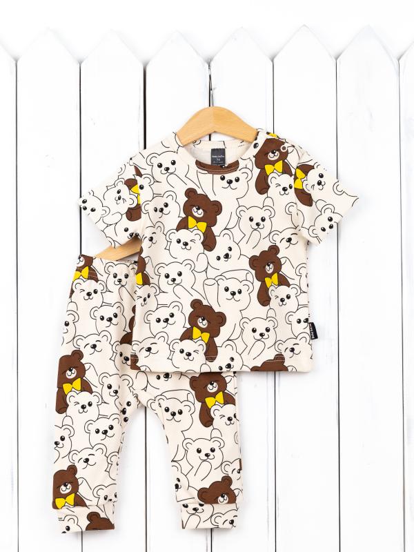 картинка Брюки для мальчика Baby Boom П47/62-И я728 Мишки на бежевом от магазина детских товаров ALiSa