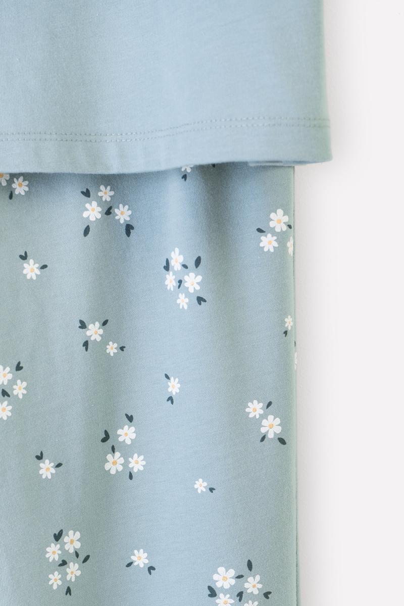 картинка Пижама для девочки КБ 2789 пыльно-голубой, ромашки от магазина детских товаров ALiSa