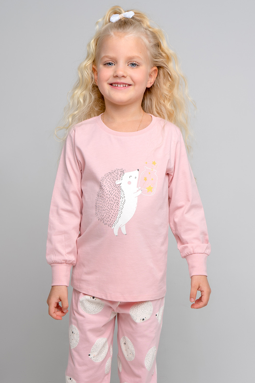 картинка Пижама для девочки Crockid К 1512 розовый зефир, ежики от магазина детских товаров ALiSa
