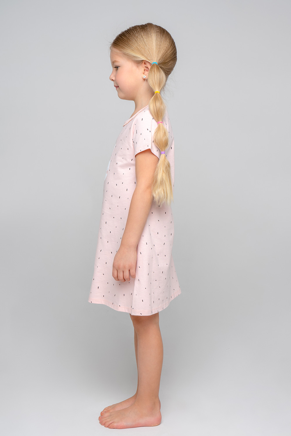 картинка Сорочка для девочки Crockid К 1159 штрихи на бежево-розовом от магазина детских товаров ALiSa