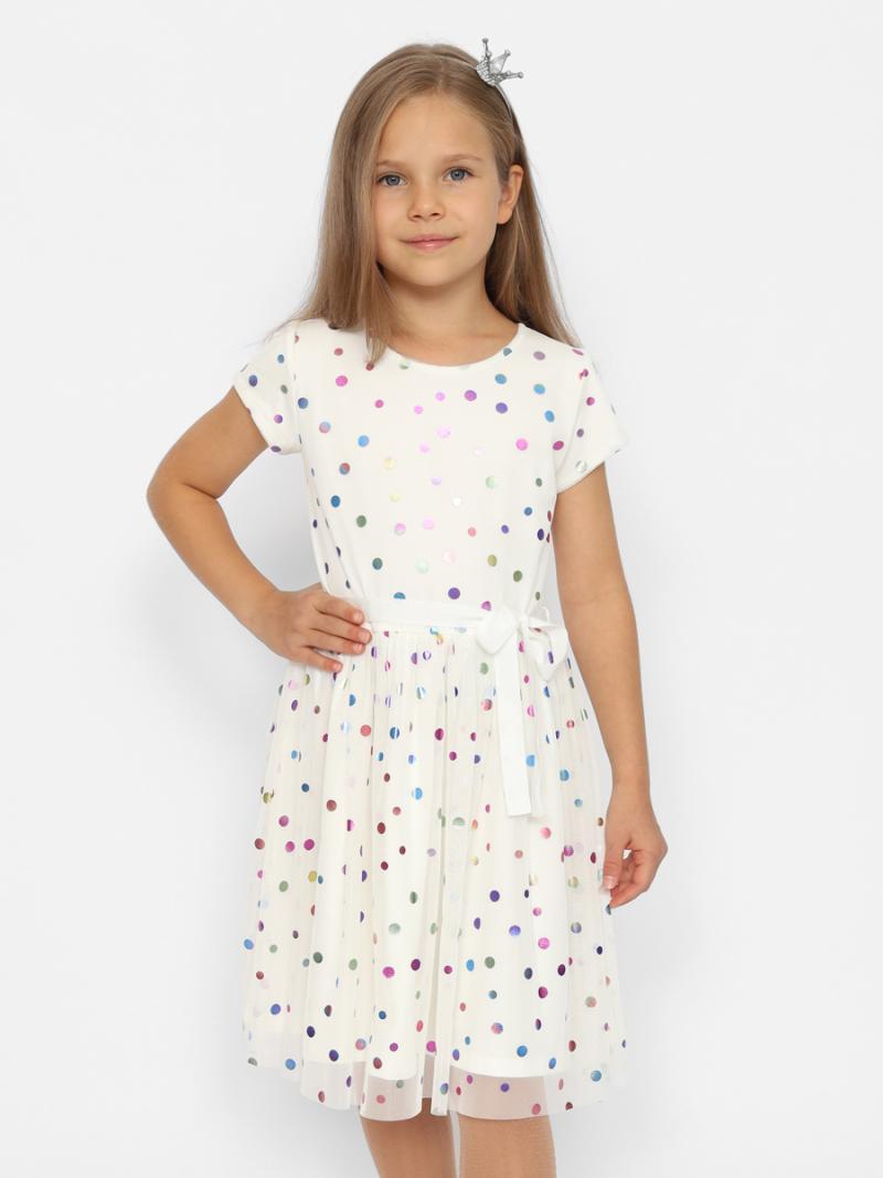 картинка Платье для девочки Cherubino CWKG 63636-21 Экрю от магазина детских товаров ALiSa