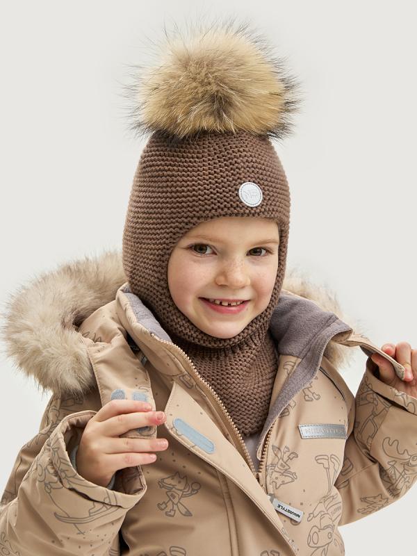картинка Балаклава утепленная для мальчика NIKASTYLE 10з15325 Кофе от магазина детских товаров ALiSa