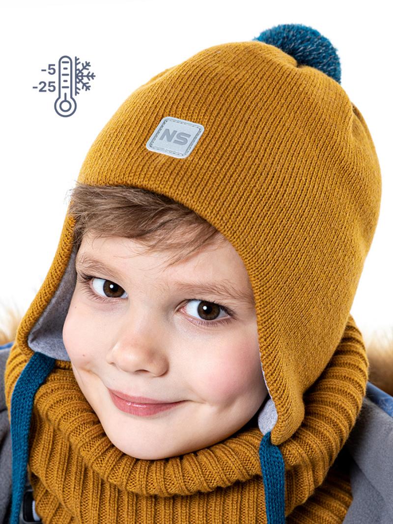 картинка Шапка утепленная для мальчика NIKASTYLE 11з13123 горчичный от магазина детских товаров ALiSa