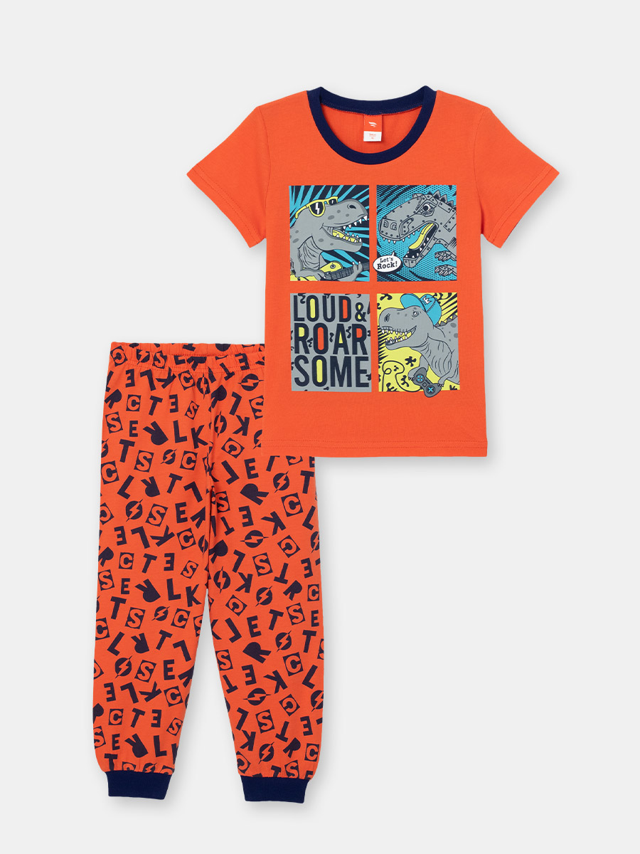 картинка Пижама для мальчика Cherubino CSKB 50063-29 Оранжевый от магазина детских товаров ALiSa