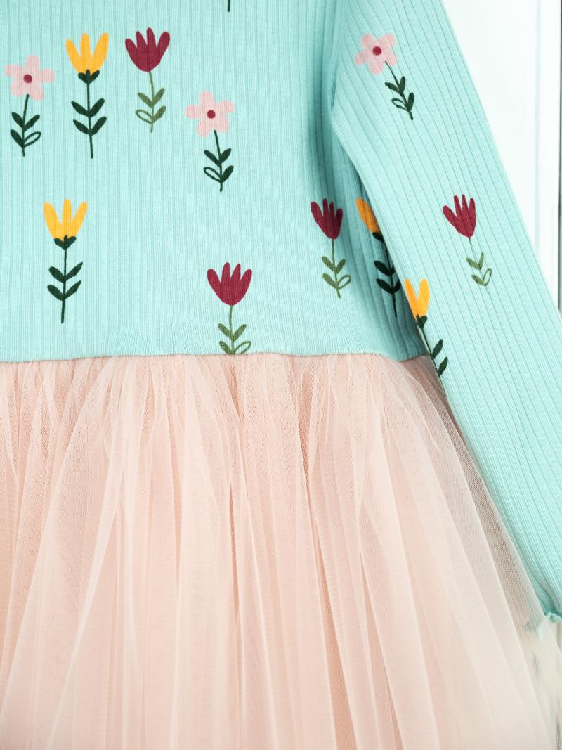 картинка Платье для девочки Baby Boom С229/1-К Б106 Лапша цветы на мяте розовом от магазина детских товаров ALiSa