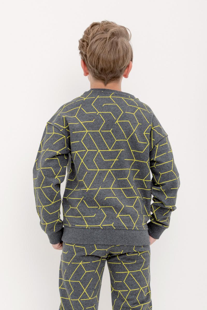 картинка Джемпер для мальчика Crockid КР 302227 темно-серый меланж, геометрия к422 от магазина детских товаров ALiSa