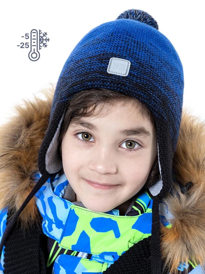 картинка Шапка утепленная для мальчика NIKASTYLE 11з10723 ультрамарин черный от магазина детских товаров ALiSa