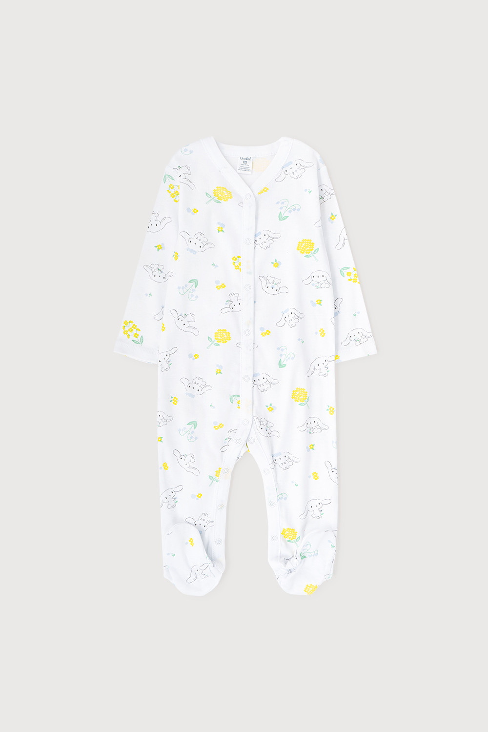 картинка Комбинезон для девочки Crockid К 6259 белые зайчики на белом от магазина детских товаров ALiSa