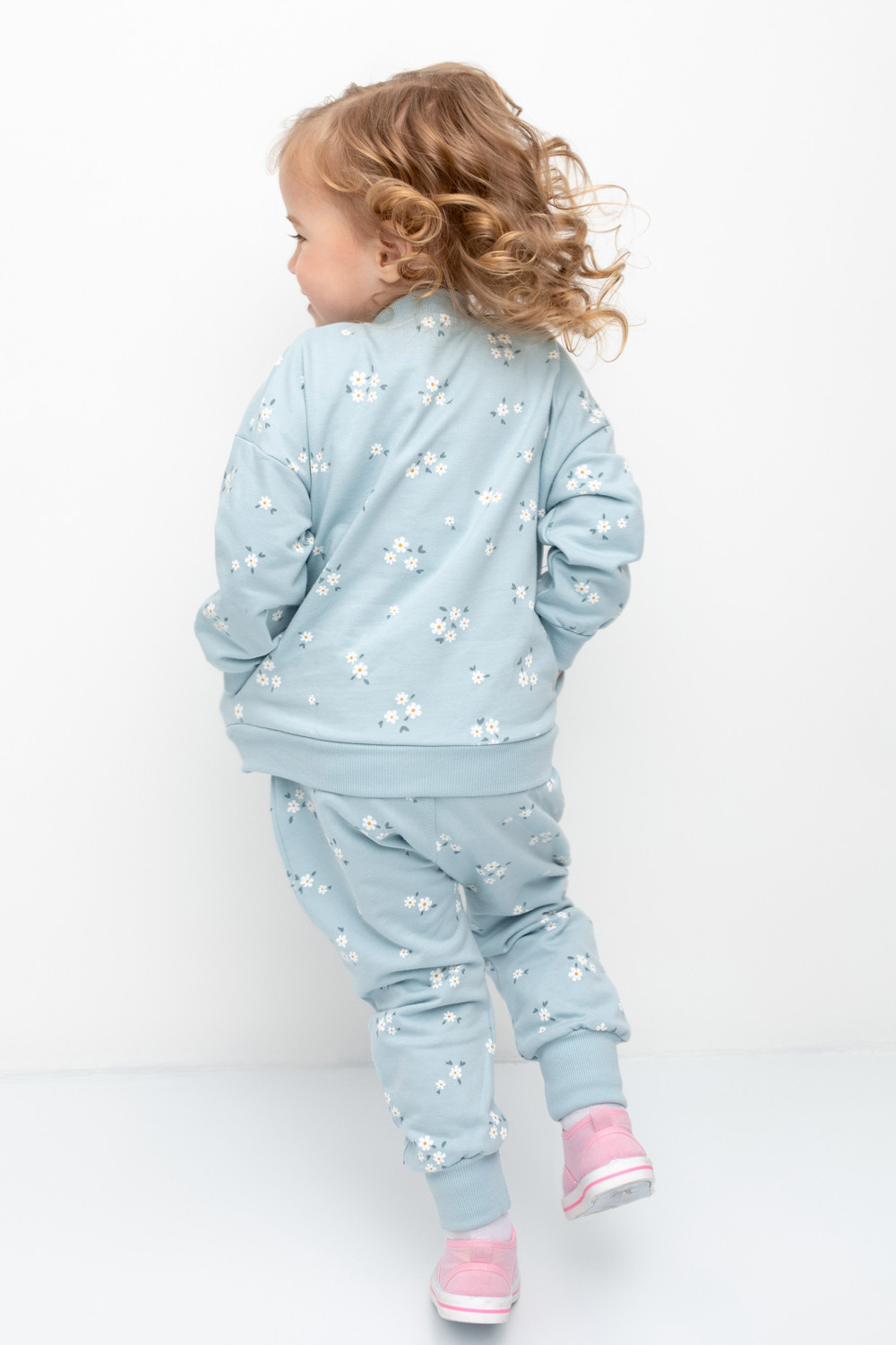 картинка Брюки для девочки Crockid КР 400515 голубой, ромашковое поле к365 от магазина детских товаров ALiSa