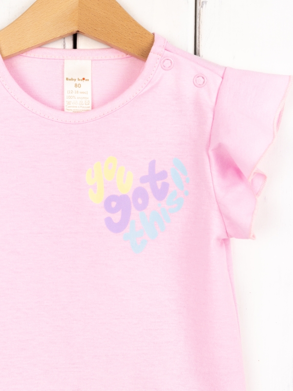 картинка Футболка для девочки Baby Boom Ф157/3-К Светло-розовый от магазина детских товаров ALiSa