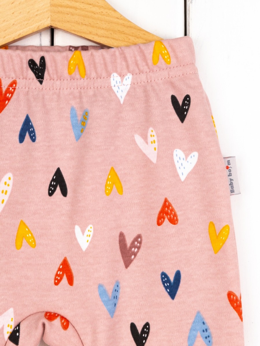 картинка Брюки для девочки Baby Boom П47/66-И Сердечки на бежевом от магазина детских товаров ALiSa