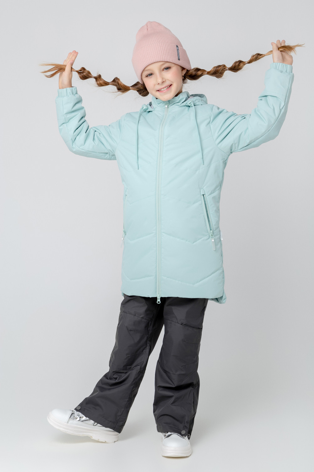 картинка Пальто утепленное для девочки Crockid ВК 32130/4 ГР от магазина детских товаров ALiSa