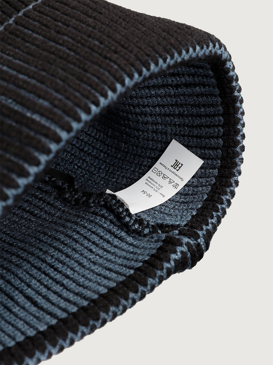 картинка Шапка для мальчика NIKASTYLE 11м11125 Черный джинс от магазина детских товаров ALiSa