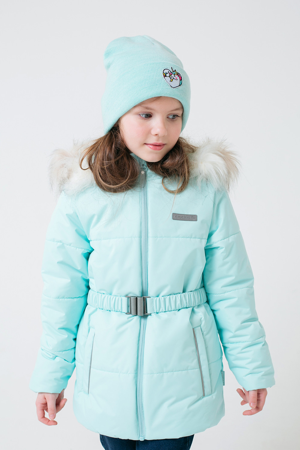 картинка Куртка зимняя удлиненная для девочки Crockid ВК 38066/2 ГР от магазина детских товаров ALiSa