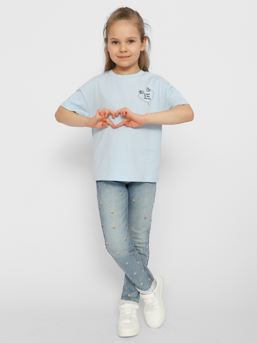 картинка Футболка для девочки Cherubino CSKG 63650-43 Голубой от магазина детских товаров ALiSa