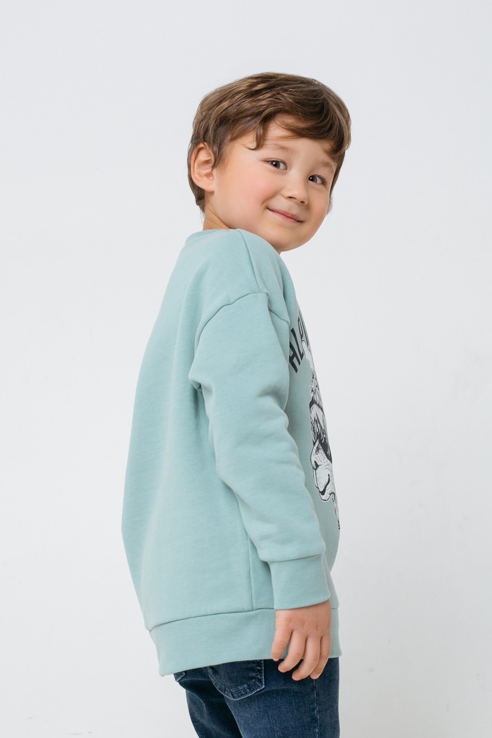 картинка Джемпер для мальчика Crockid КР 301499 пыльно-зеленый к312 от магазина детских товаров ALiSa