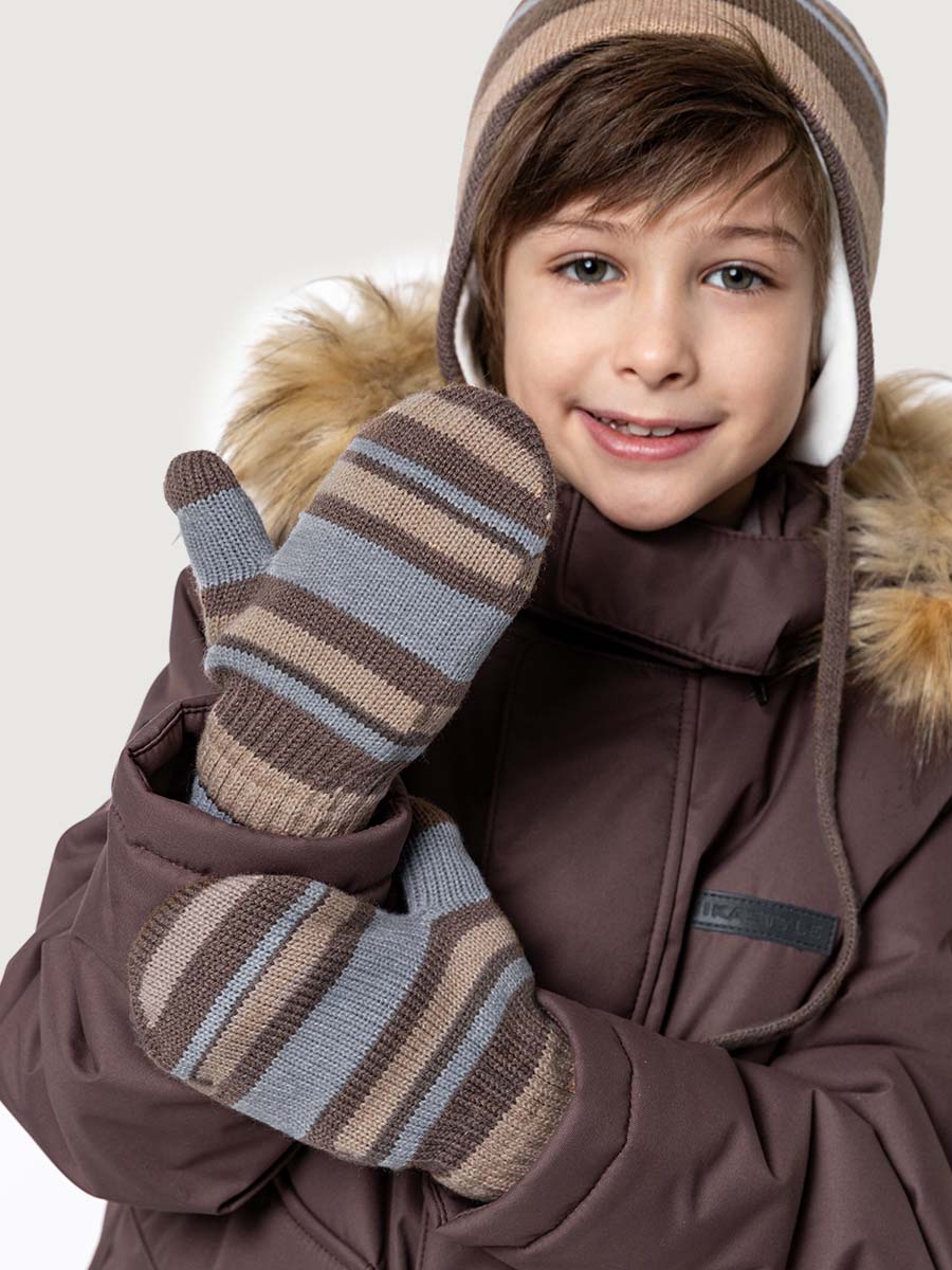 картинка Варежки детские NIKASTYLE 14з17025 Кофе серо-голубой от магазина детских товаров ALiSa