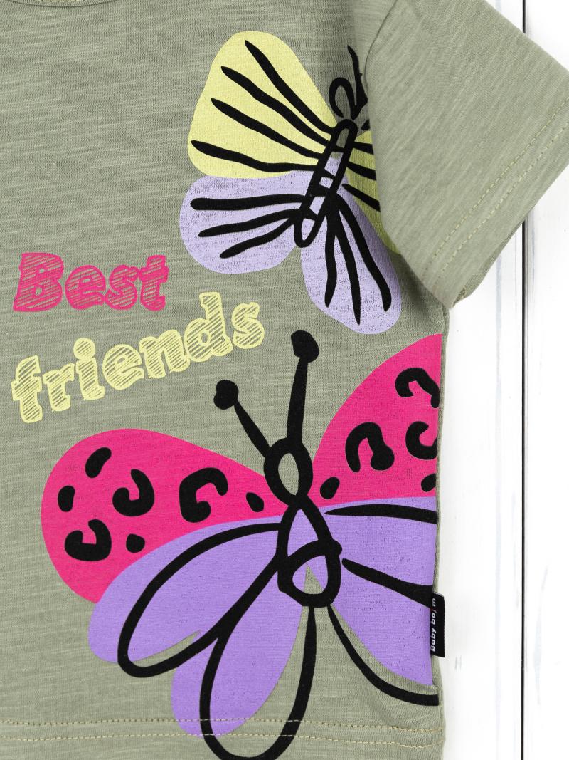 картинка Футболка для девочки Baby Boom Ф114/1-К Резеда бабочки Б111 от магазина детских товаров ALiSa