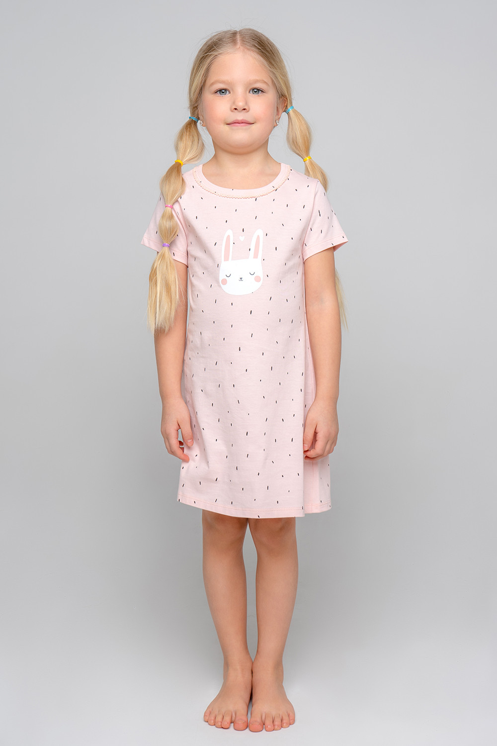 картинка Сорочка для девочки Crockid К 1159 штрихи на бежево-розовом от магазина детских товаров ALiSa