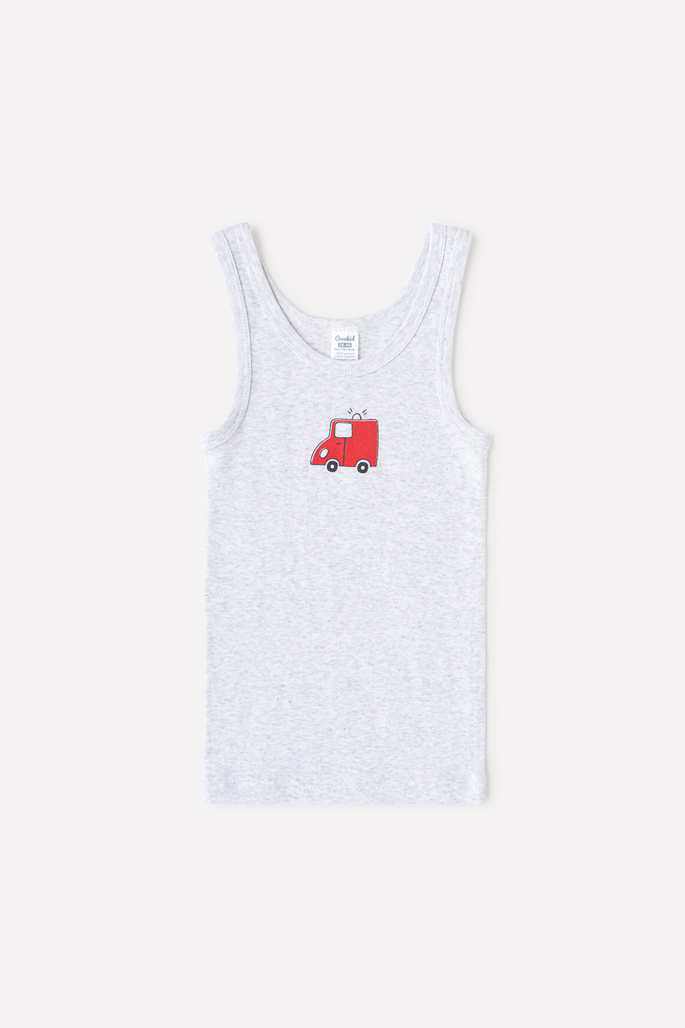 картинка Майка для мальчика Crockid К 1168 светло-серый меланж (автопарк) от магазина детских товаров ALiSa