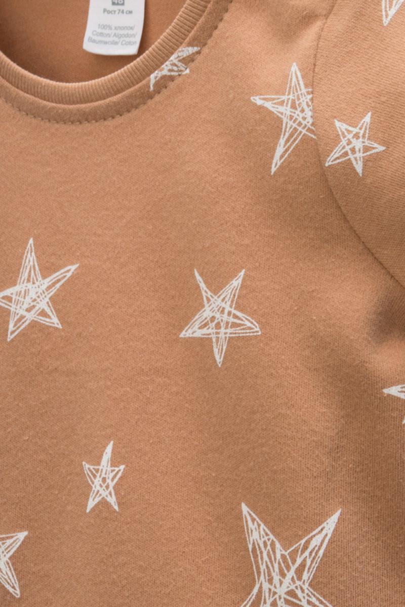 картинка Полукомбинезон для мальчика Crockid К 6239-2 бежевый, маленькие звезды (звезды) я120 от магазина детских товаров ALiSa