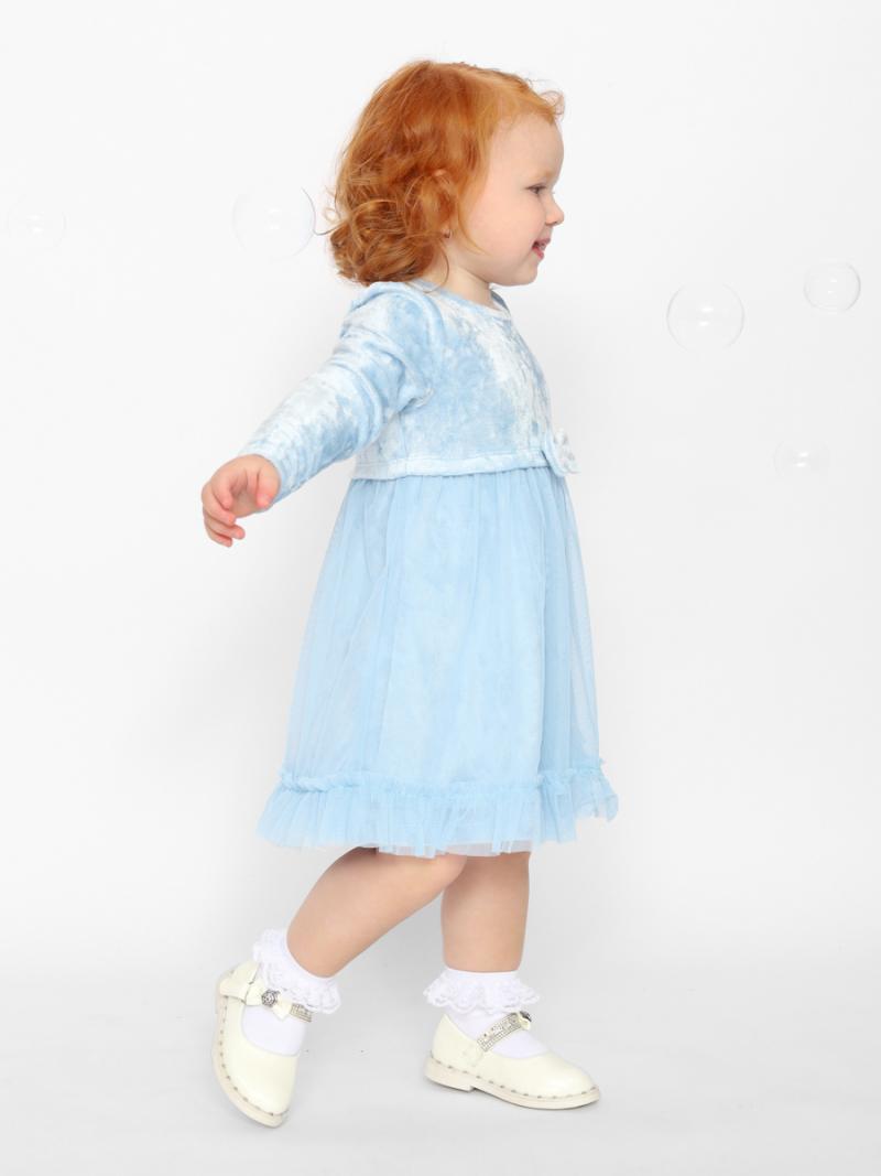 картинка Платье для девочки Cherubino CWNG 63630-43 Голубой от магазина детских товаров ALiSa