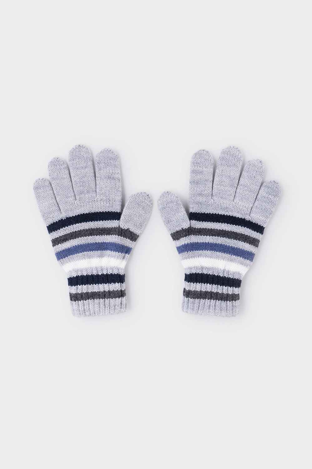 картинка Перчатки детские Crockid КВ 10000/22ш светло-серый меланж, темно-синий от магазина детских товаров ALiSa