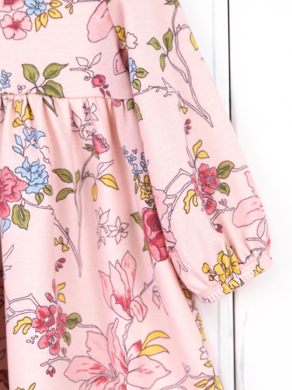 картинка Платье для девочки Baby Boom С241/1-И Цветы Ар-Нуво на розовом я724 от магазина детских товаров ALiSa