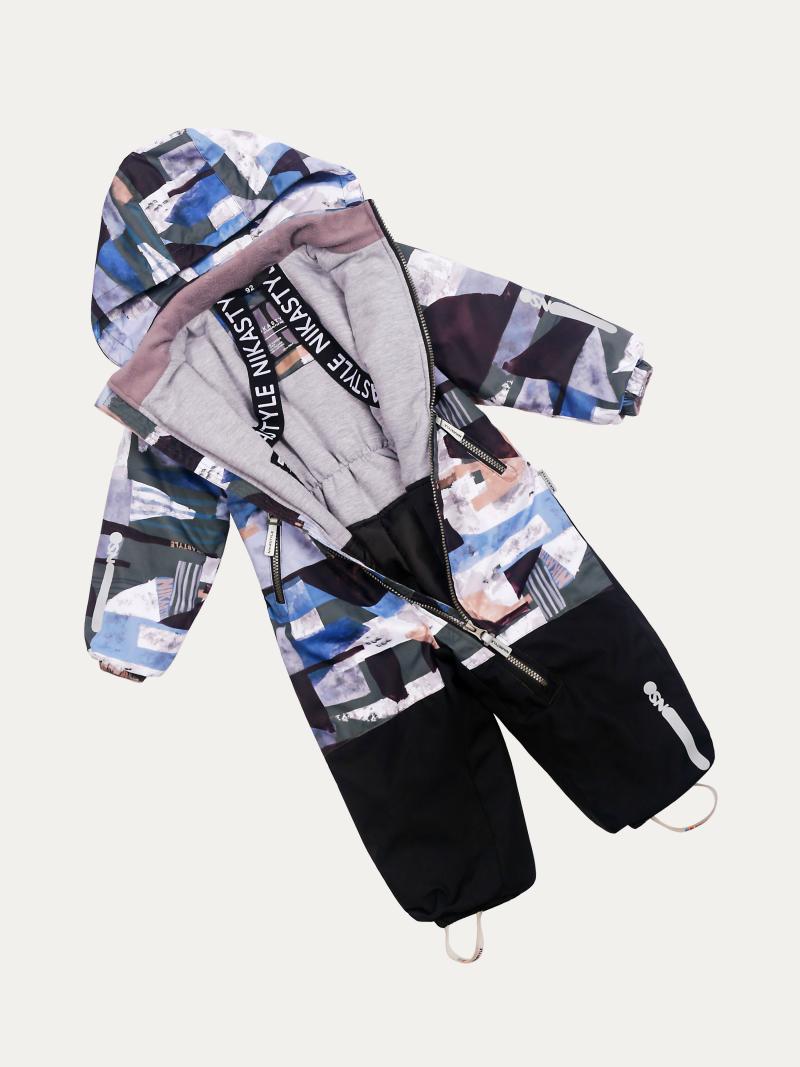 картинка Комбинезон утеплённый для мальчика NIKASTYLE 8м0925 Хаки черный от магазина детских товаров ALiSa