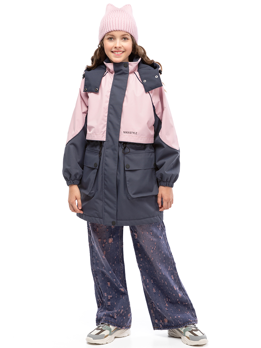 картинка Парка утеплённая для девочки NIKASTYLE 5м3425 Сакура Графит от магазина детских товаров ALiSa