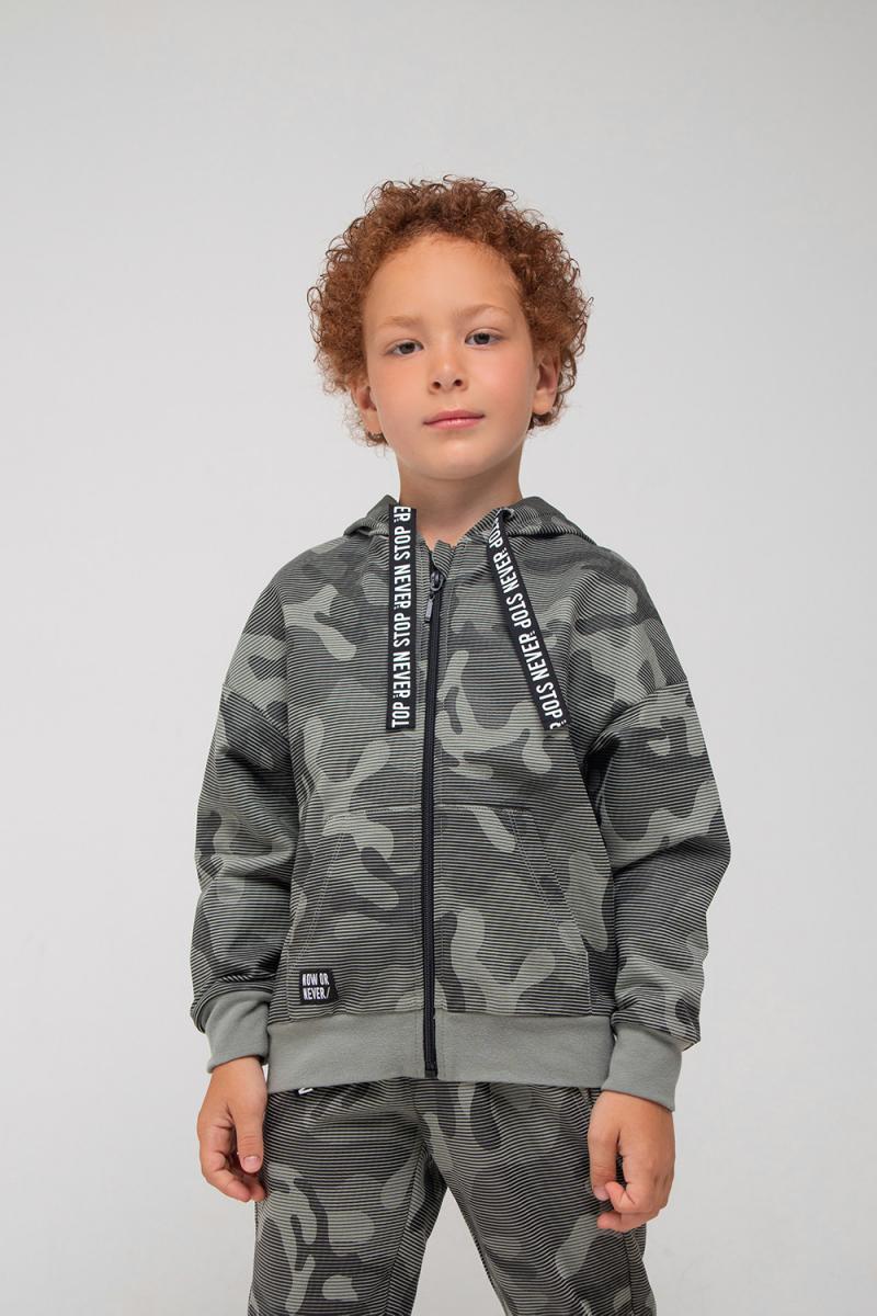 картинка Куртка для мальчика Crockid КР 301685 зеленый чай, милитари в полоску к334 от магазина детских товаров ALiSa