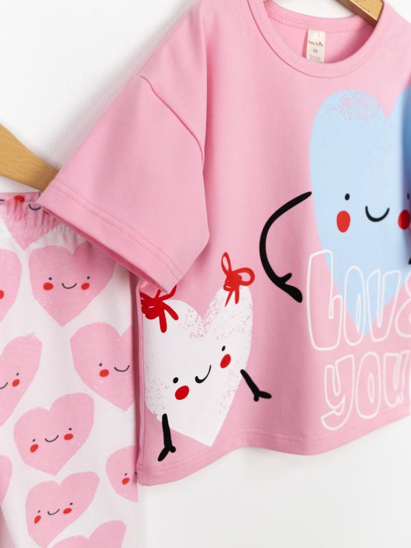 картинка Комплект для девочки Baby Boom КД559/2-К Розовый + сердечки от магазина детских товаров ALiSa