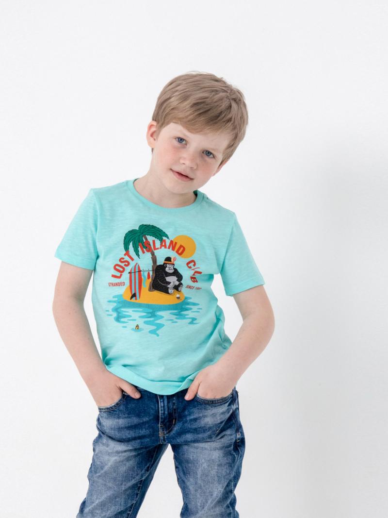 картинка Футболка для мальчика CSKB 63095-40-315 Бирюзовый от магазина детских товаров ALiSa