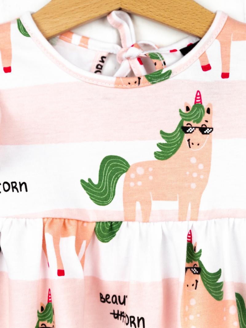 картинка Комплект для девочки Baby Boom КД310/2-К я716 Единороги на полоске от магазина детских товаров ALiSa