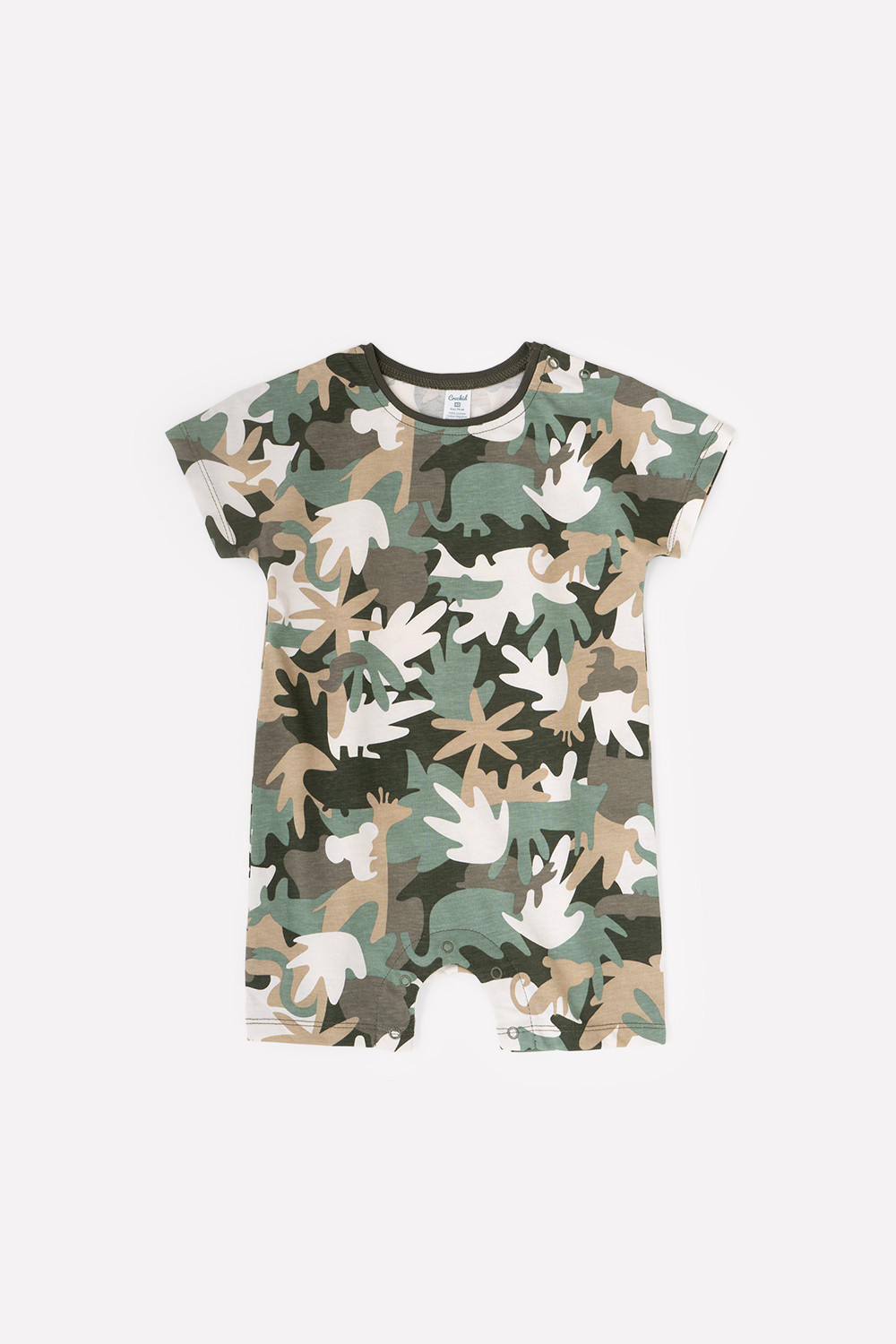 картинка Полукомбинезон для мальчика Crockid К 6294 тропический камуфляж на бежевом от магазина детских товаров ALiSa