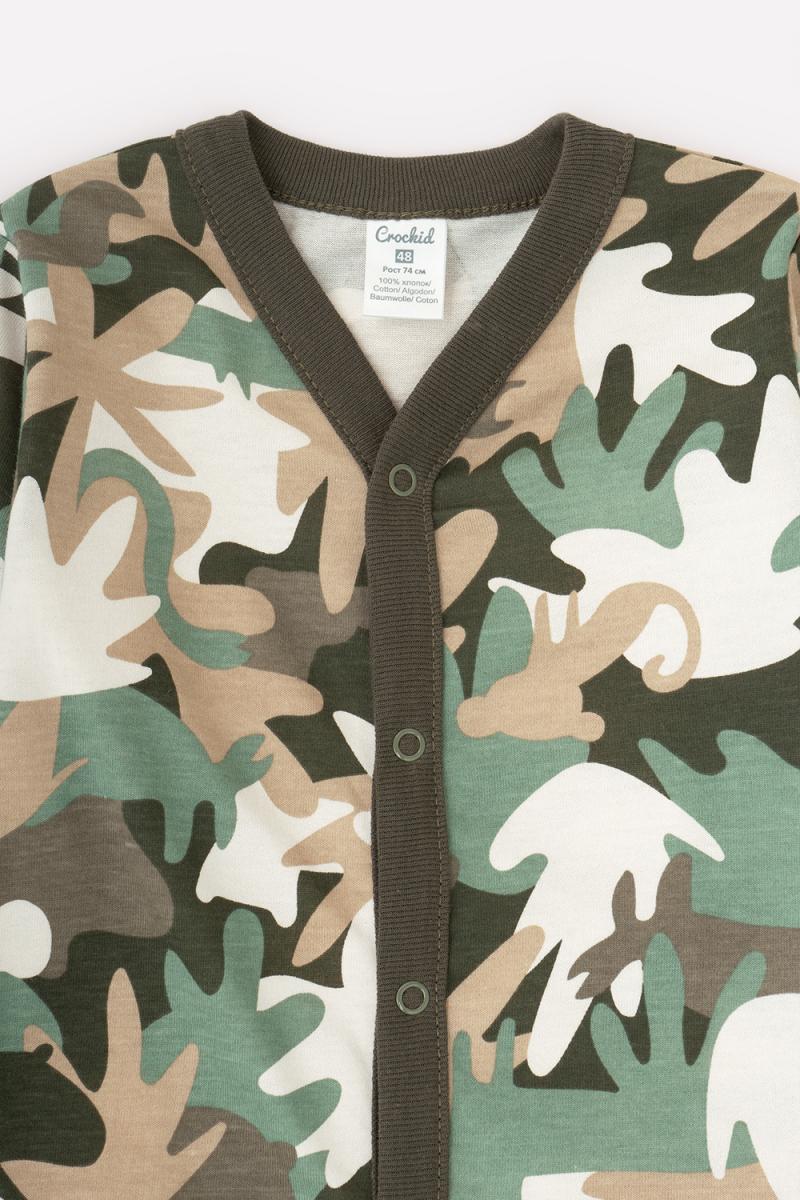 картинка Комбинезон для мальчика Crockid К 6164 тропический камуфляж на бежевом от магазина детских товаров ALiSa