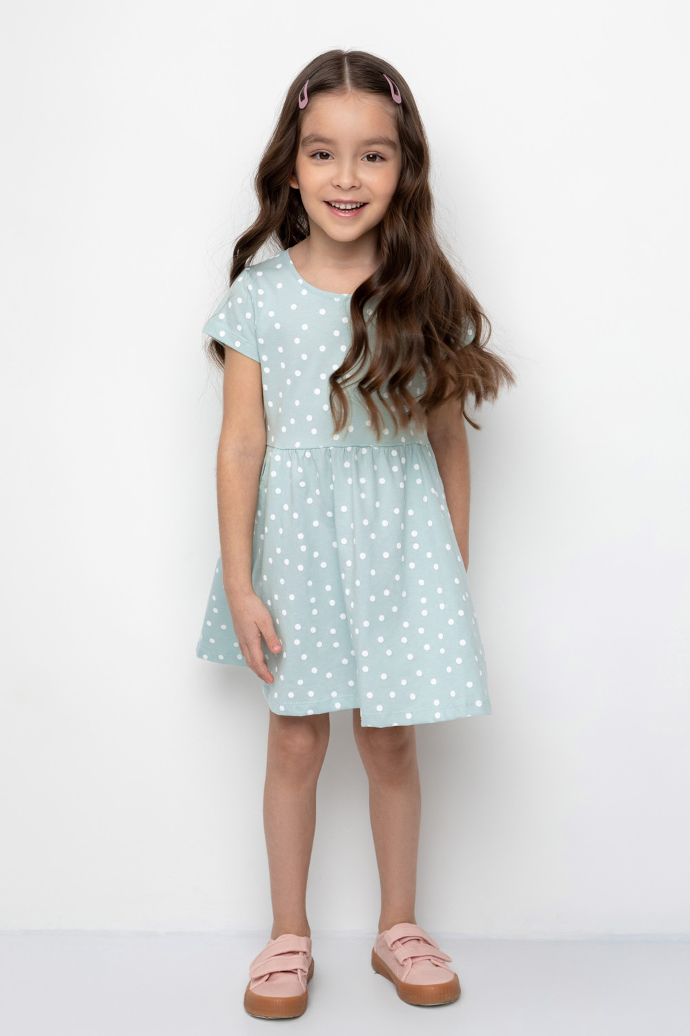 картинка Платье для девочки Crockid К 5644 голубая дымка, горошки от магазина детских товаров ALiSa