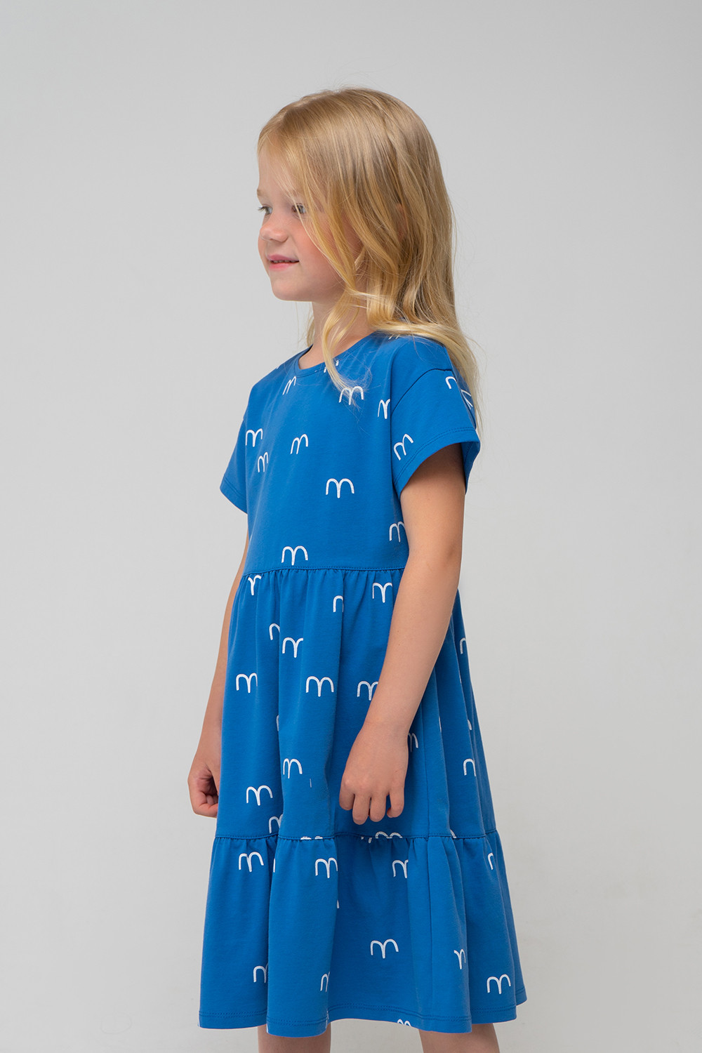 картинка Платье для девочки Crockid КР 5735 синий, рисованные чайки к337 от магазина детских товаров ALiSa