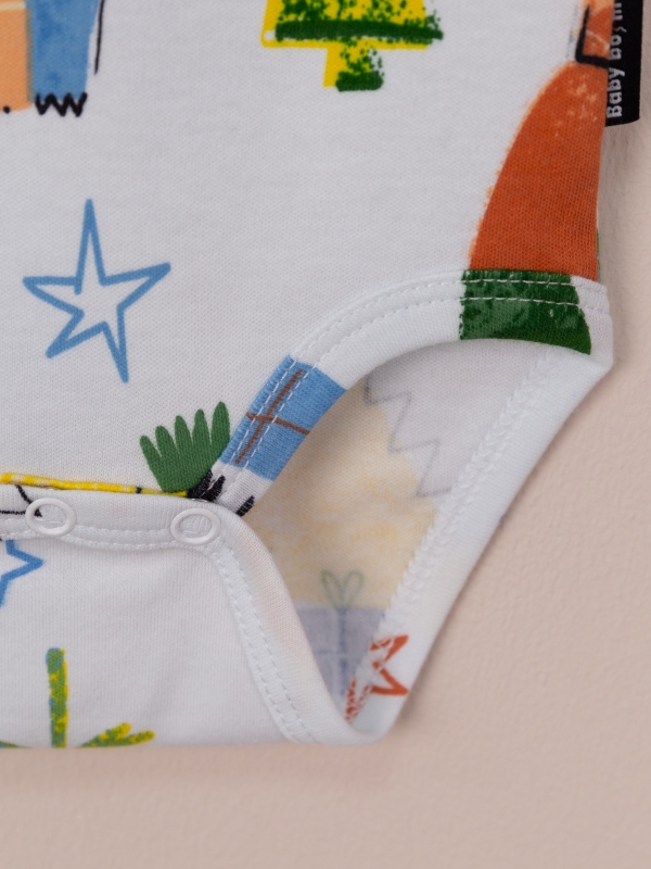 картинка Боди Baby Boom Б98/11-И Дино на белом от магазина детских товаров ALiSa