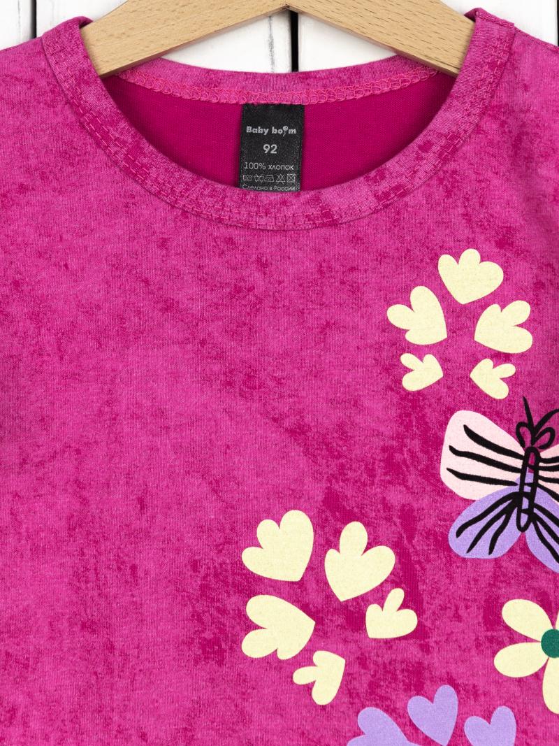 картинка Футболка для девочки Baby Boom Ф140/1-К Фуксия бабочки Б111 от магазина детских товаров ALiSa