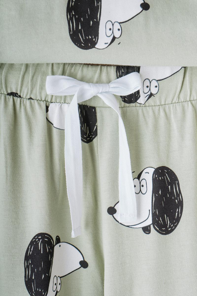картинка Пижама для девочки КБ 2790 темно-оливковый, собачки от магазина детских товаров ALiSa