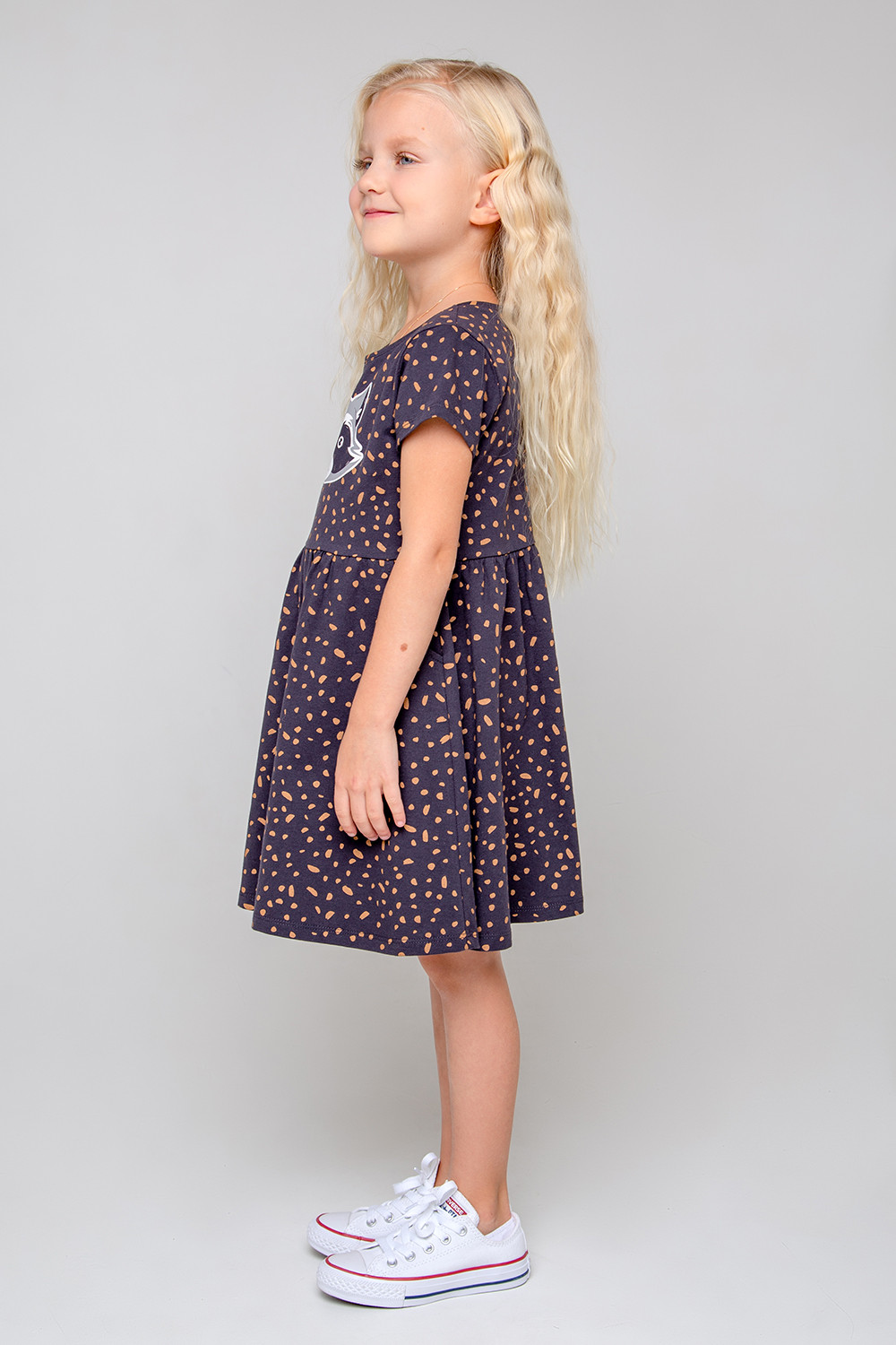 картинка Платье для девочки Crockid КР 5754 угольный серый, россыпь к357 от магазина детских товаров ALiSa