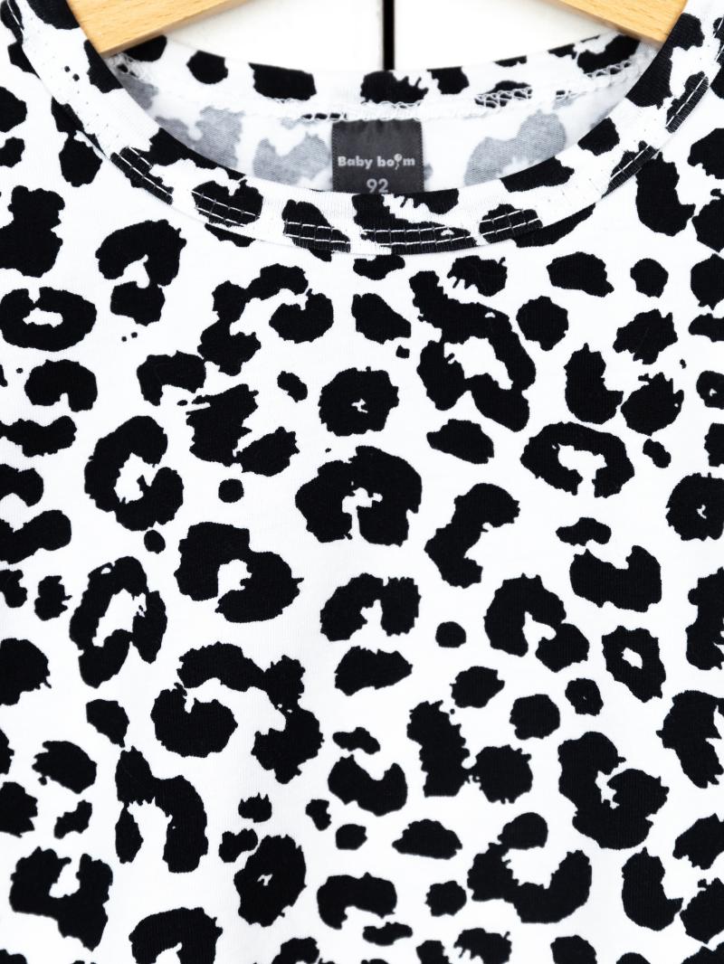 картинка Футболка для девочки Baby Boom Ф125/1-К-Б Леопард чёрно белый от магазина детских товаров ALiSa