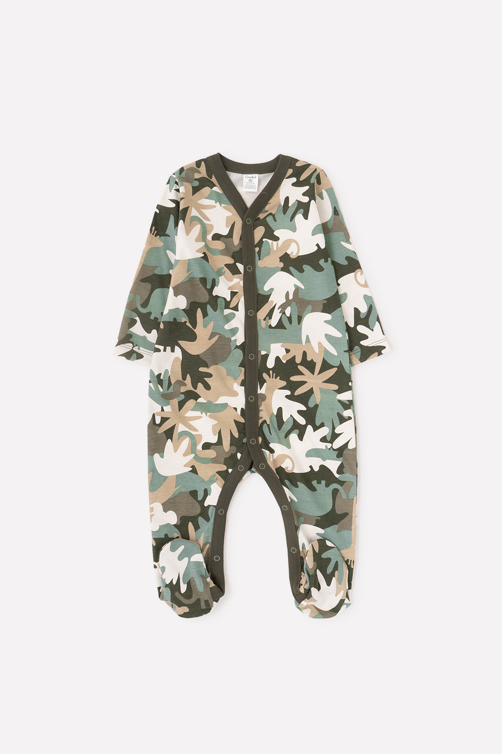 картинка Комбинезон для мальчика Crockid К 6164 тропический камуфляж на бежевом от магазина детских товаров ALiSa