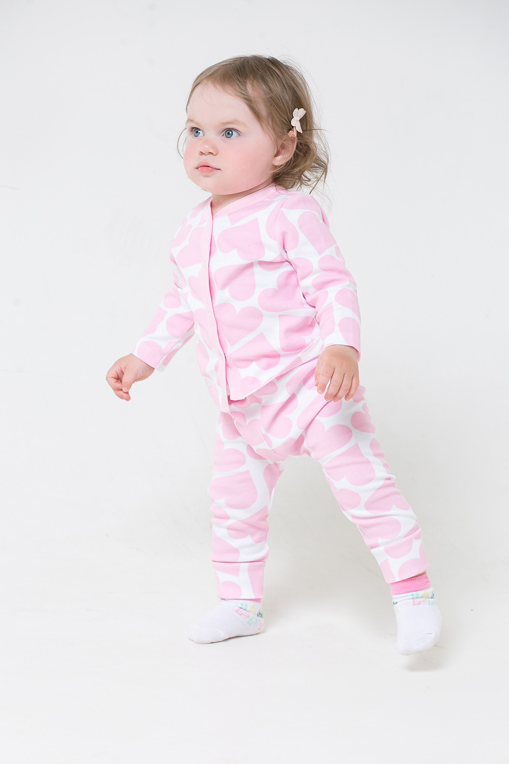 картинка Кофточка для девочки Crockid К 300450 светло-розовые сердечки на белом от магазина детских товаров ALiSa