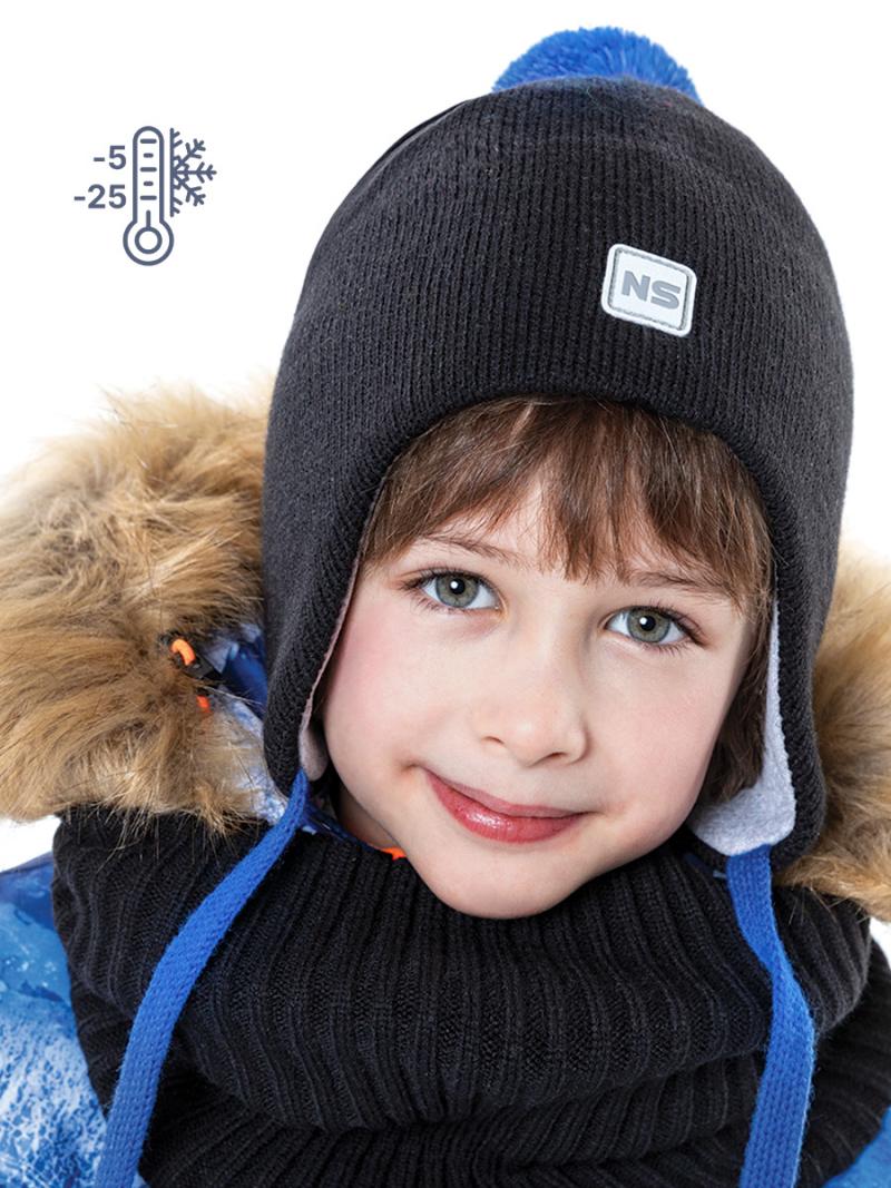 картинка Шапка утепленная для мальчика NIKASTYLE 11з13123 черный от магазина детских товаров ALiSa